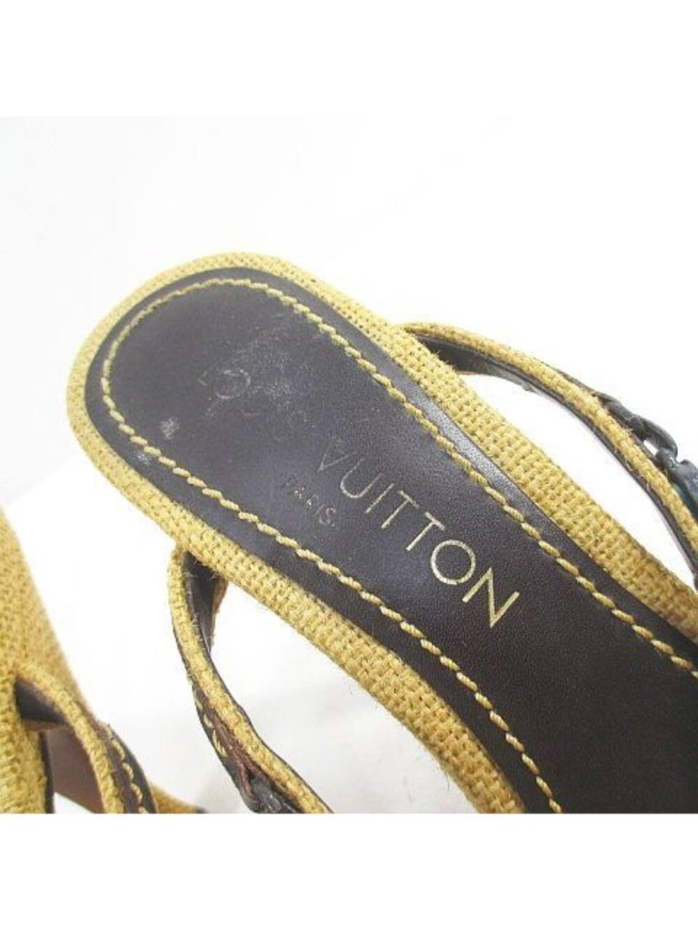 Louis Vuitton Sandals Mules 37.5 Blue Stone Like Beige - Picture 6 of 9